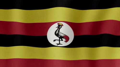 Waving Flag of Uganda Seamless Loop