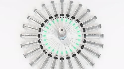 Medical Vaccine Vial and Syringes Animation
