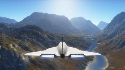 Space Background - Spacecraft Travels Rocky Exoplanet