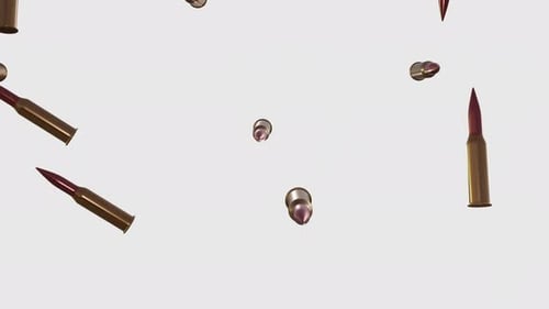 Falling 3D Ammunition Bullets Seamless Loop