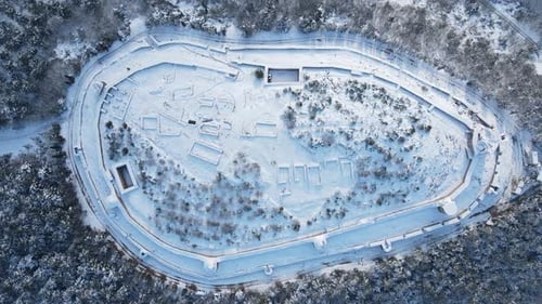 Aerial Drone Historical City Castle