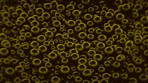 Pulsing Abstract Gold Spheres Organic Motion Background