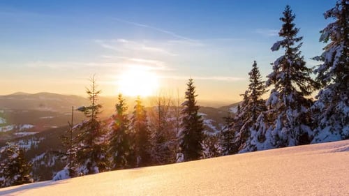 Beautiful Winter Landscape in the Mountains