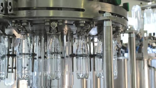 Plant for the Production of Mineral Water. Water Bottling in Plastic White