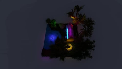 Isometric beachfront forest