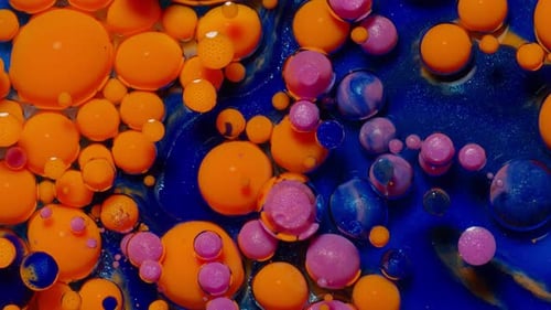 Neon brillant, bulles colorées, huile et encre, peinture acrylique, gros plan, fond d'écran