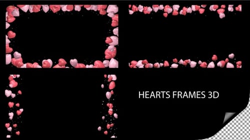 Decorative Hearts Frame for Romantic Videos