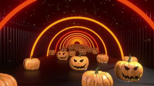Valla de calabaza de Halloween 01 4k