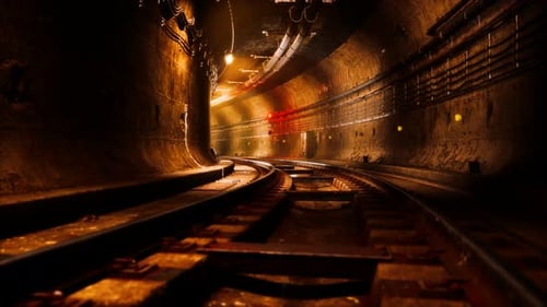 Dark Old Abandoned Metro Subway Tunnel