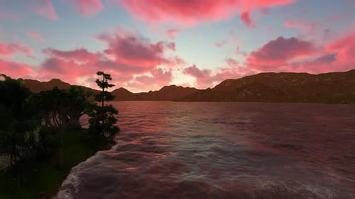 Sunset over the lake