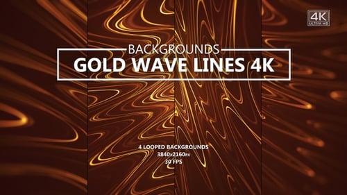 Abstract Golden Wavy Lines Loopable Background Animation