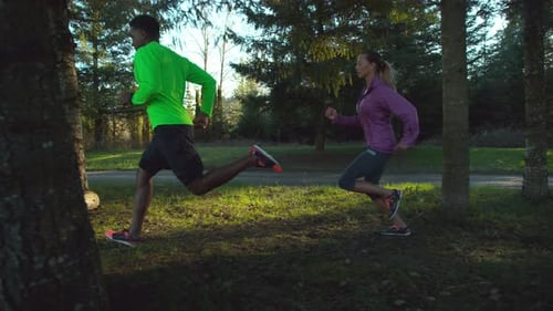 Slow motion shot of people running outdoors, shot on Phantom Flex 4K