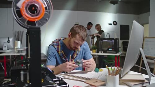 Engineer Testing 3d Printed Puzzle
