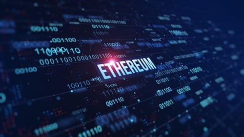 Ethereum Digital Binary Code Background