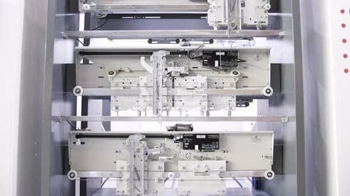 Close Up of Complex Industrial Elevator Machine