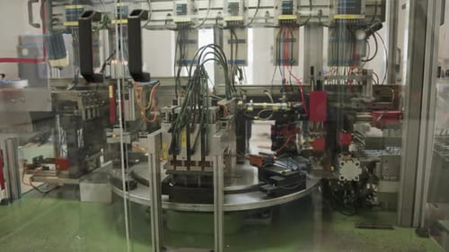 View of an old machine and production in a factory