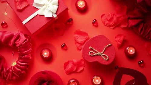 Romantic Gifts and Decorations Aerial Flat Lay