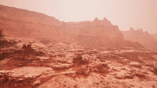Aerial Grand Canyon in the Fog