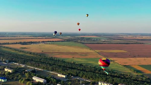 Breathtaking Hot Air Balloons Over Rural Countryside
