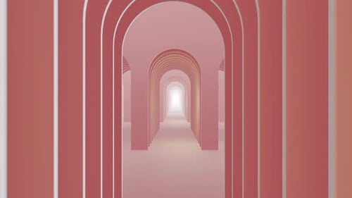 In To Door Abstract Pastel Color Geometry Tunnel 06 4K