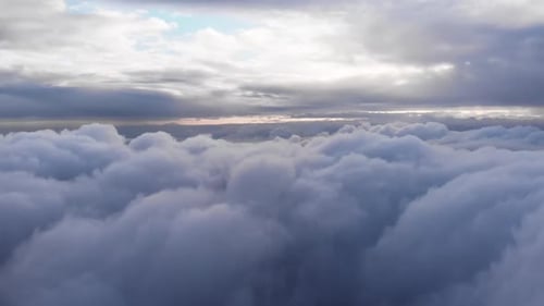 Majestic Aerial View of Cloudscape at Sunset or Sunrise