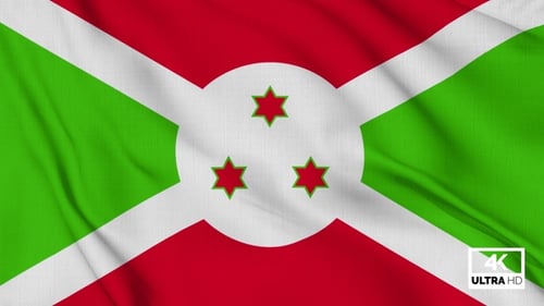 Realistic Burundi Flag Waving Animation
