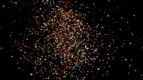Confetti Exploding Against a Black Background