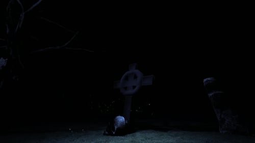 Horror Night and Christian Cemetery