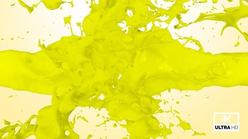 Dynamic Yellow Liquid Paint Splash Reveal Transition