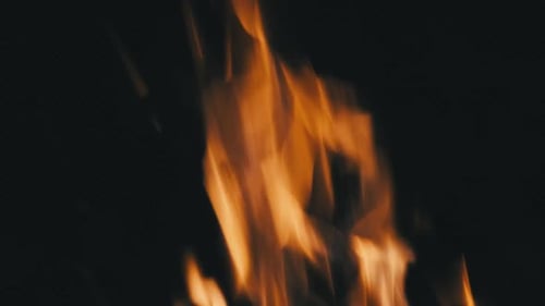 Close-Up Footage of Burning Fire Flames