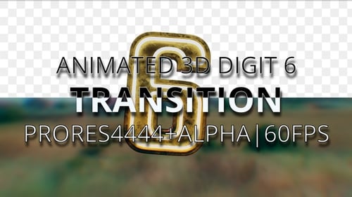 Transición de dígitos animados 6 UHD 60fps