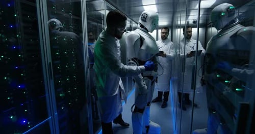 Engineers Testing on Robot Controls