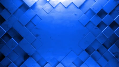 Animated Blue Cube Abstract Reveal