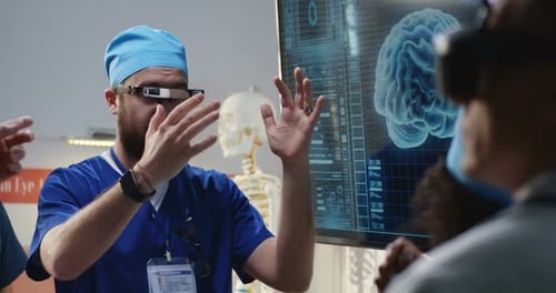 Doctor Explains Brain Scan with Futuristic Technology