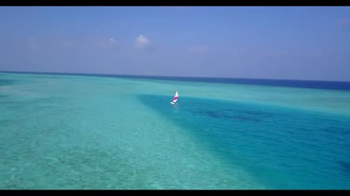 Aerial drone landscape of paradise sea view beach wildlife by clear sea and white sandy background o
