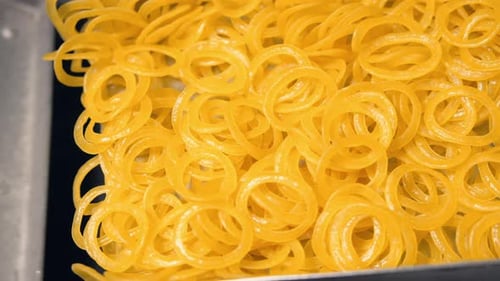 Food Factory Production Line Close Up