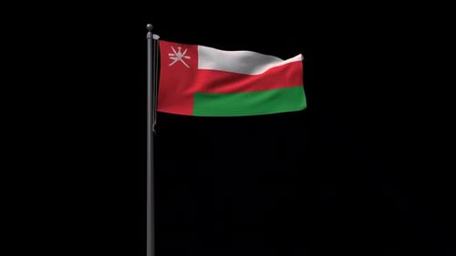 Realistic Waving Flag of Oman Animation