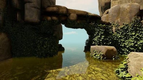 Movement On The River Among A Stone Labyrinth