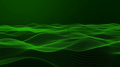 Green Digital Particle Wave Animation