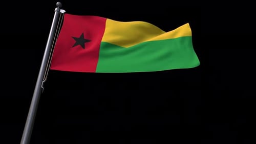 Guinea-Bissau National Flag Waving Loop