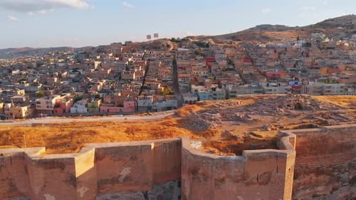Ancient Castle Urfa Walls And City Background