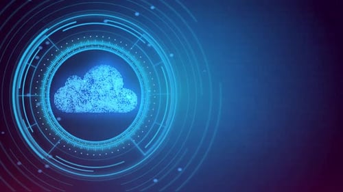 Futuristic Cloud Computing Data Network Background