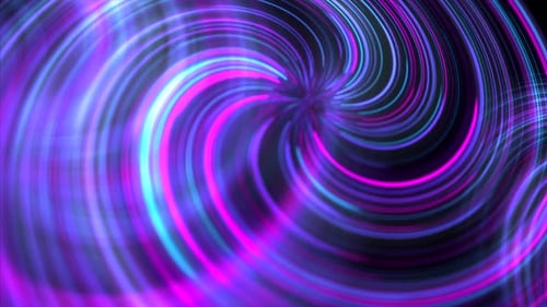 Hypnotic Blue and Pink Glowing Abstract Lines Swirl