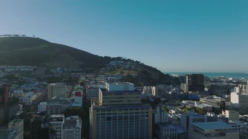 Fly Above Borough in Coastal Town