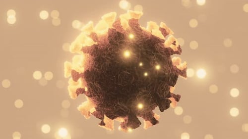Microscopic View of a Infectious Virus Corona COVID19