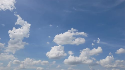 Time lapse of white cloud moving pass around sky background