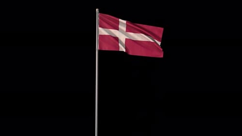 Realistic Waving Flag of Denmark for National Identity Projects