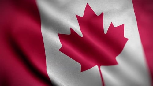 Realistic Waving Canadian Flag Seamless Loop Background Animation