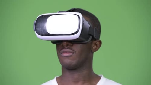Young Adult Wearing Virtual Reality Headset