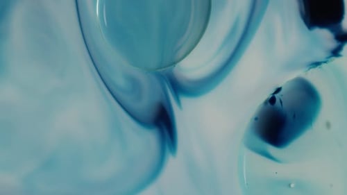 Abstract Liquid Mixing of Blue and White